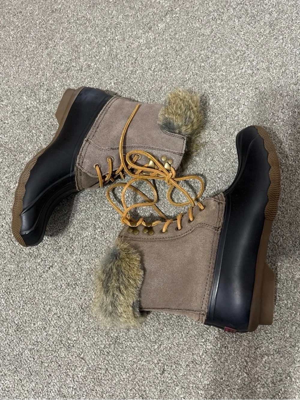 Sperry Brown and Black Top-Sider Duck Boots